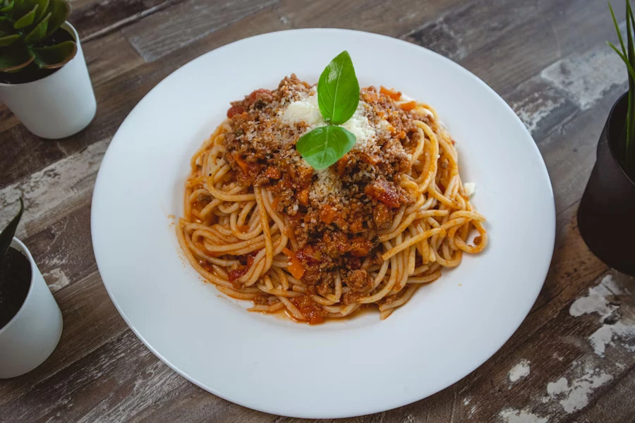 Spaghetti bolognese in a bowl
