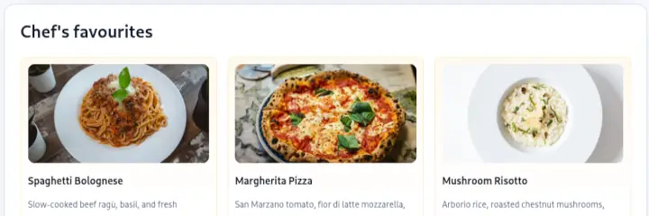 Preview of Nonna's Italian Kitchen takeaway demo page