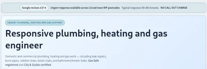 Preview of plumbing and heating concept page